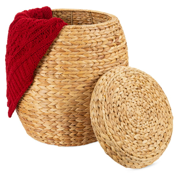 Folding Basket with Handle Large Flax Home Storage Organizer Holder Basket N3 